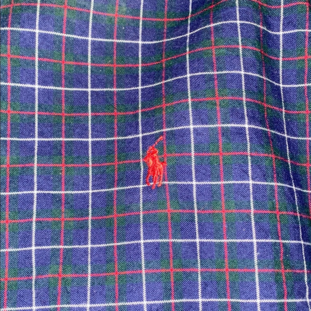 Polo Ralph Lauren Navy Checkered Button-Down Shirt‎ - Picture 2 of 8